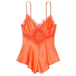 NWT VICTORIA'S SECRET Stretch Satin Cutout Romper